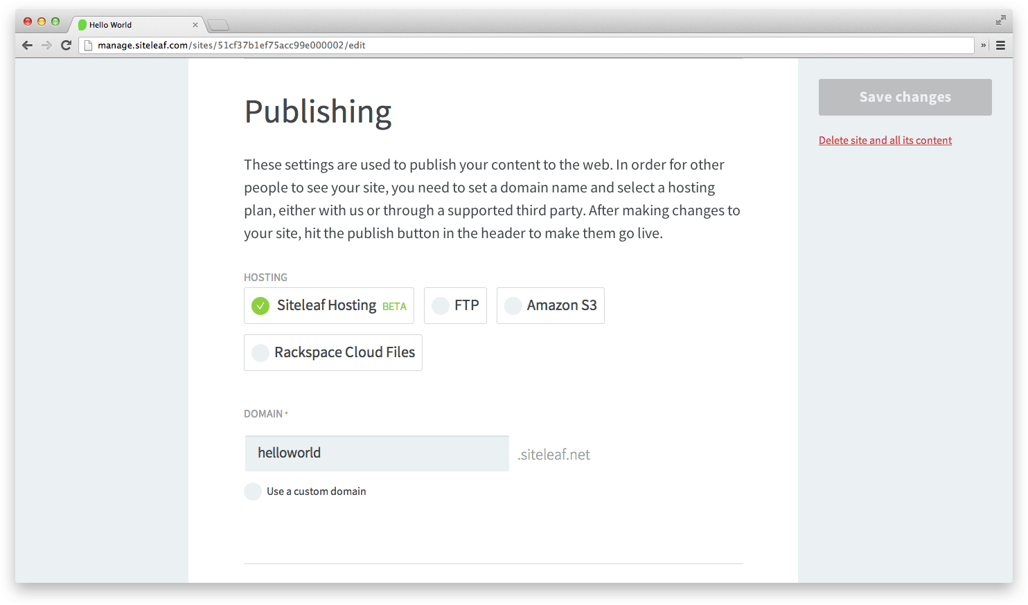 publishing-settings